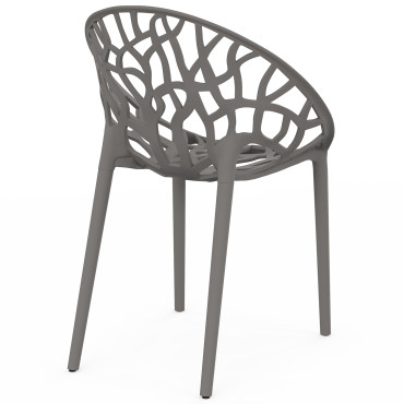Chaises de jardin empilables Mira grises - lot de 4