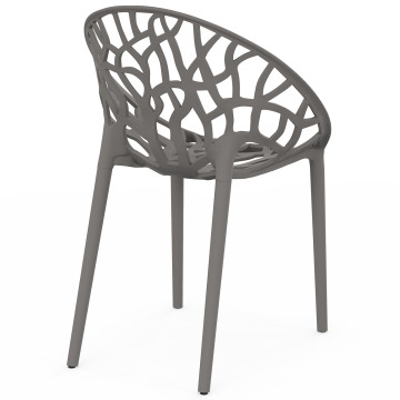 Chaises de jardin empilables Mira grises - lot de 4