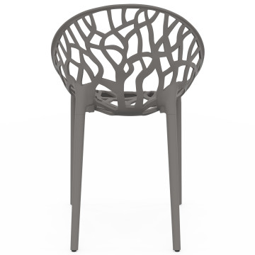 Chaises de jardin empilables Mira grises - lot de 4