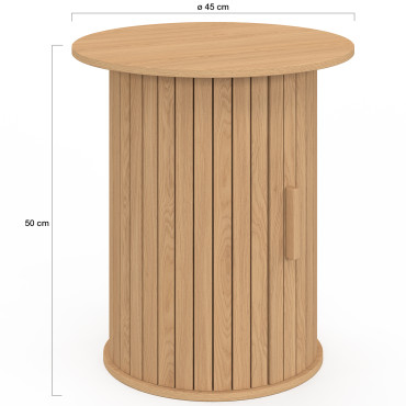 Table d'appoint Albane lattes avec rangement