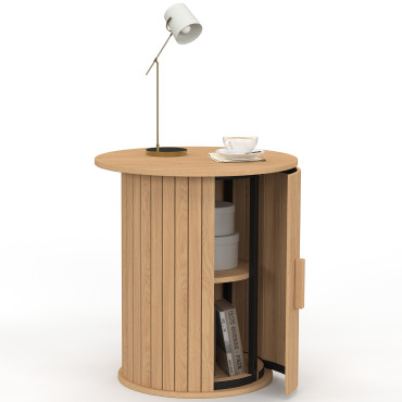 Table d'appoint Albane lattes avec rangement