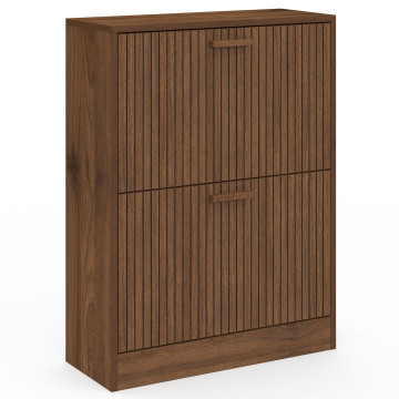 Meuble chaussures Faustine effet noyer 2 portes - 12 paires