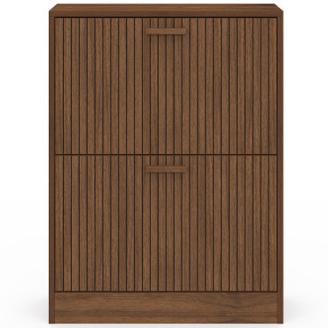 Meuble chaussures Faustine effet noyer 2 portes - 12 paires