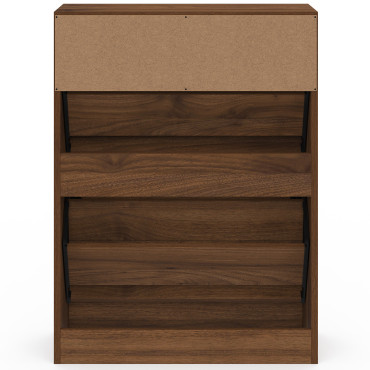 Meuble chaussures Faustine effet noyer 2 portes - 12 paires