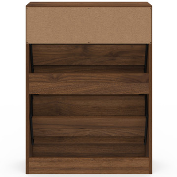 Meuble chaussures Faustine effet noyer 2 portes - 12 paires