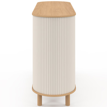 Buffet Kanel 2 portes beige effet cannelé 140cm