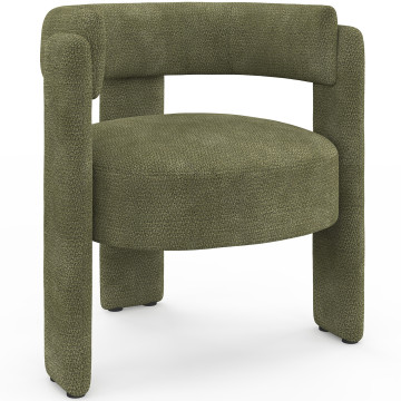Fauteuil tripode Georges tissu chenille vert