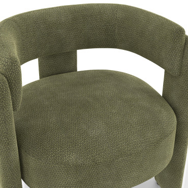 Fauteuil tripode Georges tissu chenille vert