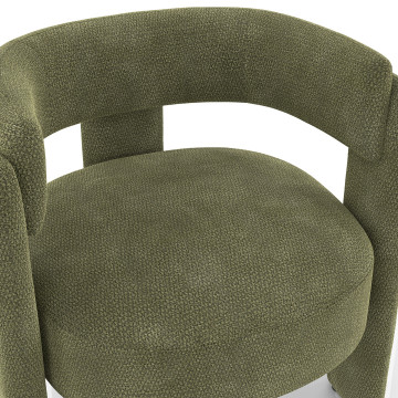 Fauteuil tripode Georges tissu chenille vert