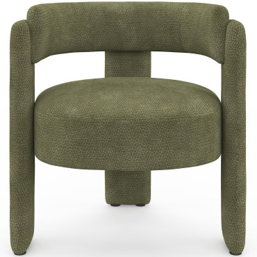Fauteuil tripode Georges tissu chenille vert