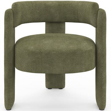 Fauteuil tripode Georges tissu chenille vert