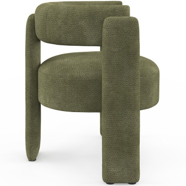 Fauteuil tripode Georges tissu chenille vert
