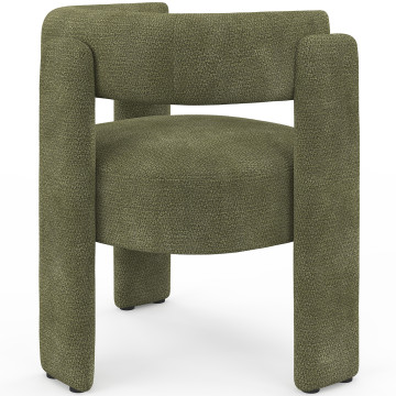 Fauteuil tripode Georges tissu chenille vert