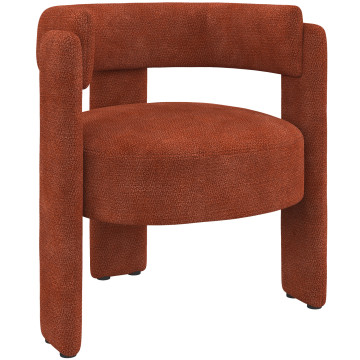 Fauteuil tripode Georges tissu chenille terracotta