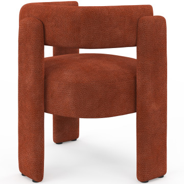 Fauteuil tripode Georges tissu chenille terracotta
