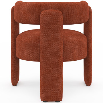 Fauteuil tripode Georges tissu chenille terracotta