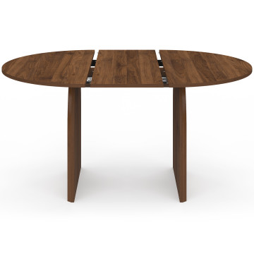 Table à manger ronde extensible Japandi effet noyer Ø110-150cm