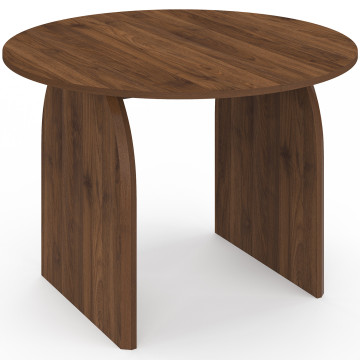 Table à manger ronde extensible Japandi effet noyer Ø110-150cm
