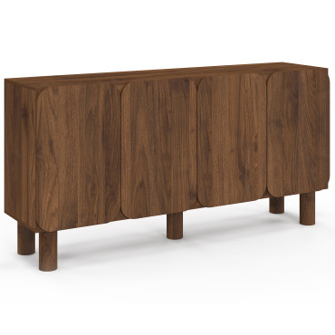 Buffet Miranda 4 portes effet noyer 160cm