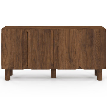 Buffet Miranda 4 portes effet noyer 160cm