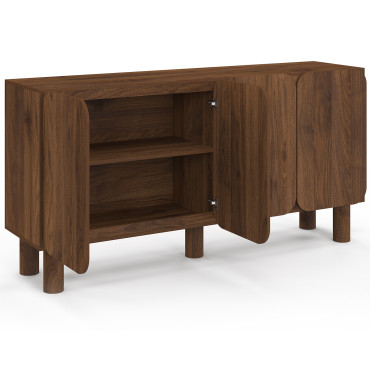 Buffet Miranda 4 portes effet noyer 160cm