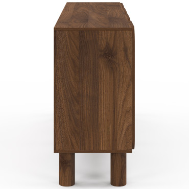 Buffet Miranda 4 portes effet noyer 160cm