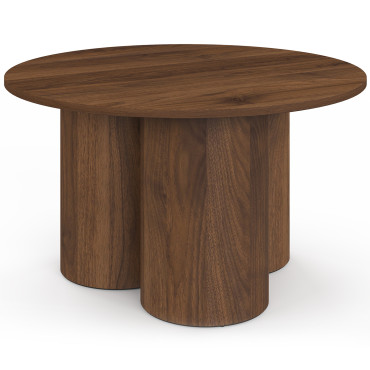 Table basse ronde Olympia effet noyer Ø70cm