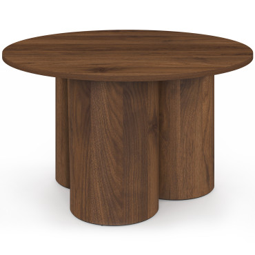 Table basse ronde Olympia effet noyer Ø70cm