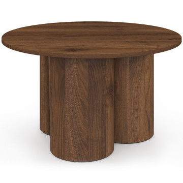Table basse ronde Olympia effet noyer Ø70cm