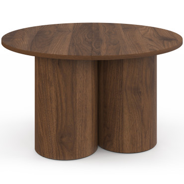 Table basse ronde Olympia effet noyer Ø70cm