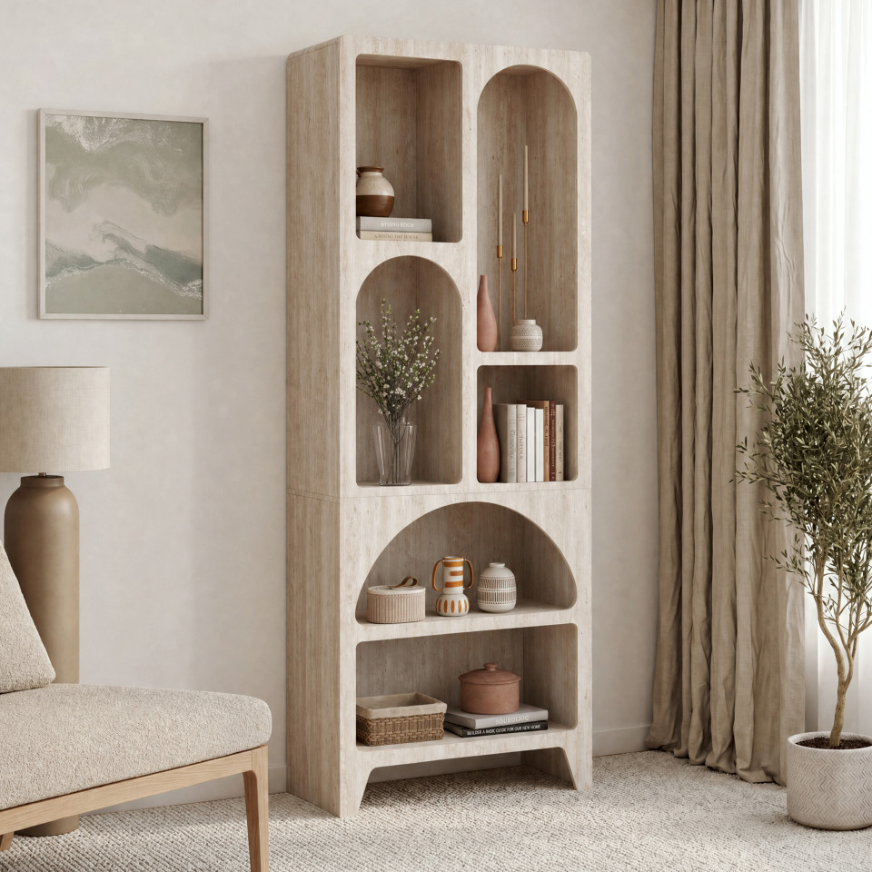 Etagère Alyana organique effet travertin 160cm