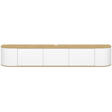 Meuble TV suspendu Elora bois blanc 180cm