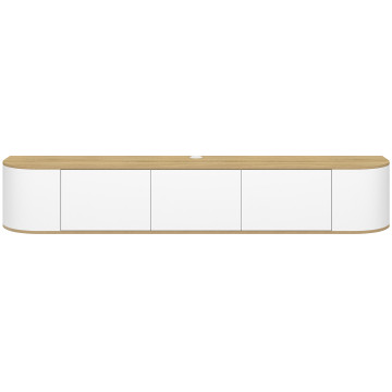 Meuble TV suspendu Elora bois blanc 180cm