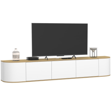 Meuble TV suspendu Elora bois blanc 180cm