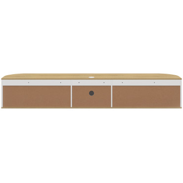 Meuble TV suspendu Elora bois blanc 180cm