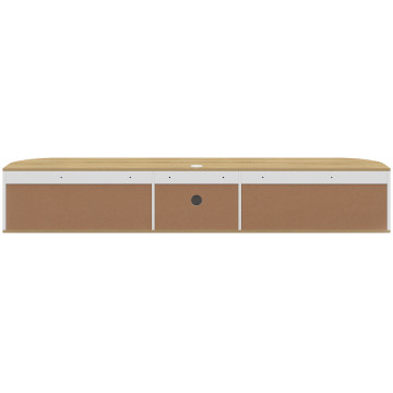 Meuble TV suspendu Elora bois blanc 180cm