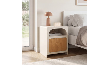 Tables de chevet Athènes 1 tiroir 1 niche - lot de 2