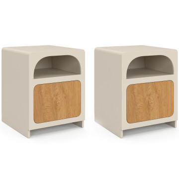 Tables de chevet Athènes 1 tiroir 1 niche - lot de 2