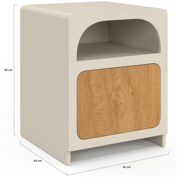 Tables de chevet Athènes 1 tiroir 1 niche - lot de 2