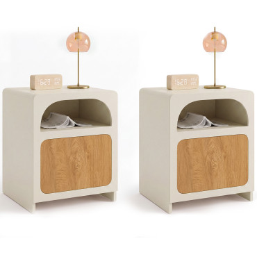 Tables de chevet Athènes 1 tiroir 1 niche - lot de 2