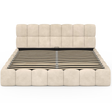 Lit coffre Bubble 180x200cm velours beige