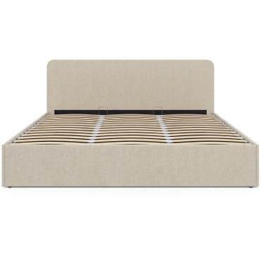 Lit coffre Louise 180x200cm tissu beige
