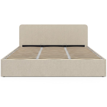 Lit coffre Louise 180x200cm tissu beige