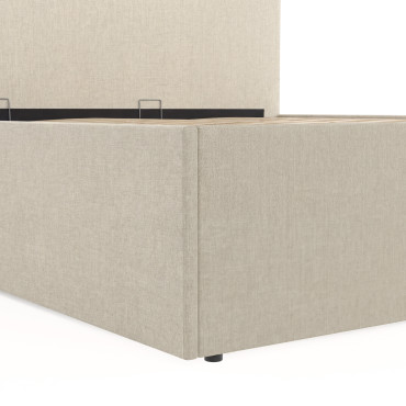 Lit coffre Louise 180x200cm tissu beige