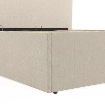 Lit coffre Louise 180x200cm tissu beige