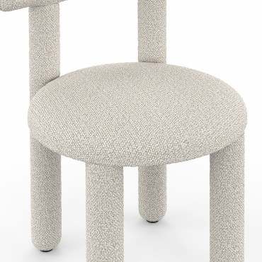 Chaises Rania tissu bouclette crème - lot de 2