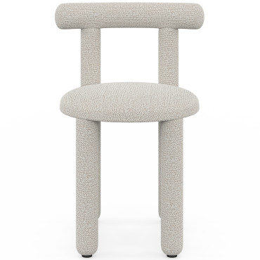 Chaises Rania tissu bouclette crème - lot de 2