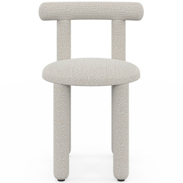 Chaises Rania tissu bouclette crème - lot de 2