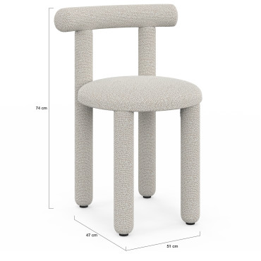 Chaises Rania tissu bouclette crème - lot de 2