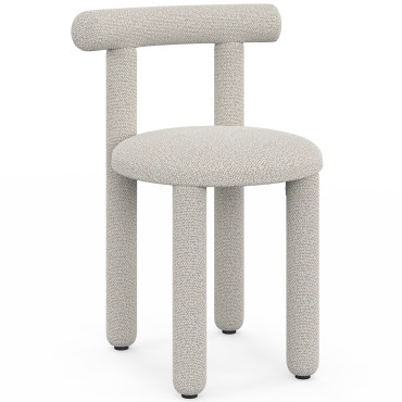 Chaises Rania tissu bouclette crème - lot de 2